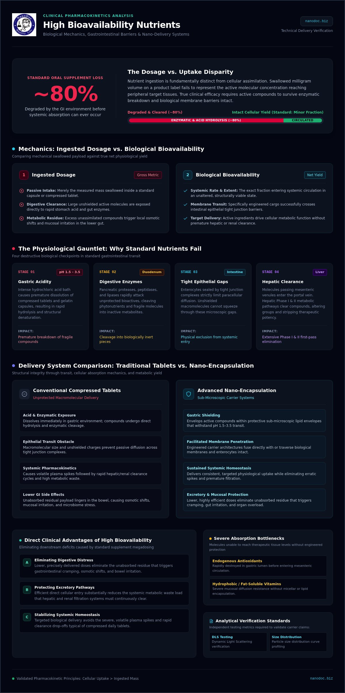 High Bioavailability Nutrients: The Clinical Guide to Cellular Absorption — infographic