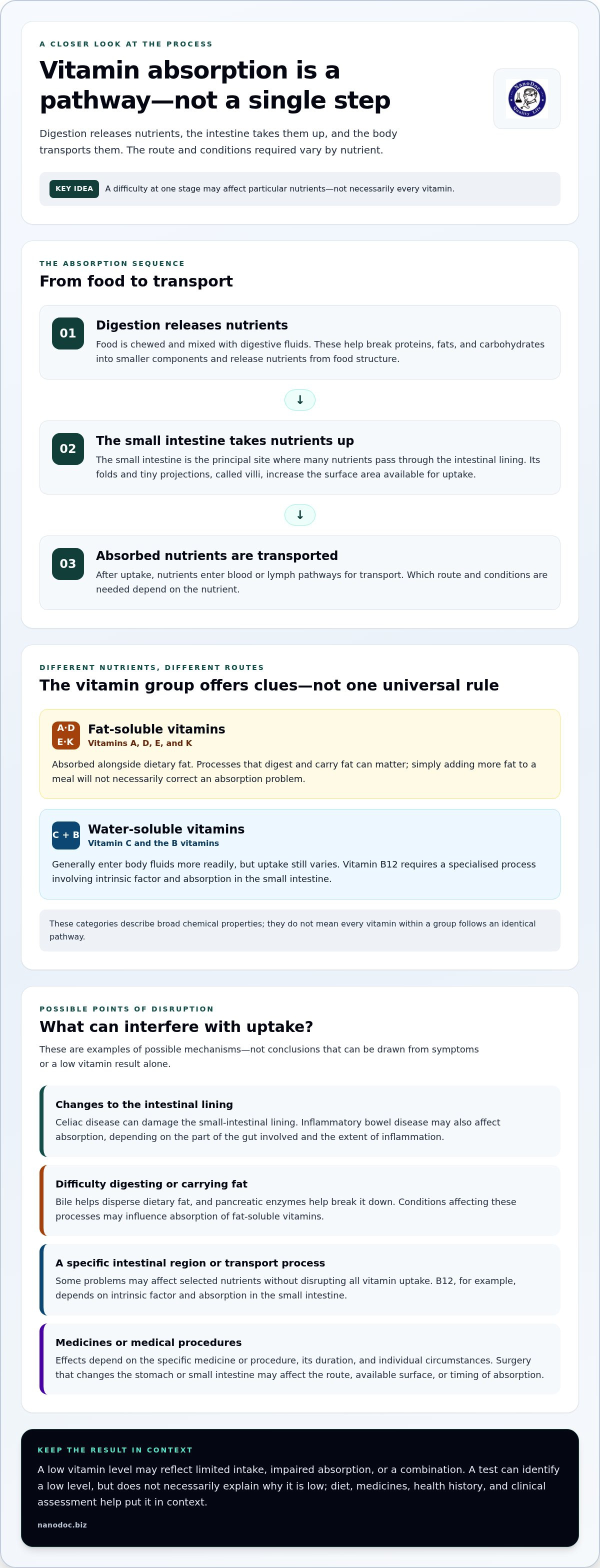 How to Fix Poor Vitamin Absorption: Causes, Signs, and Next Steps — infographic