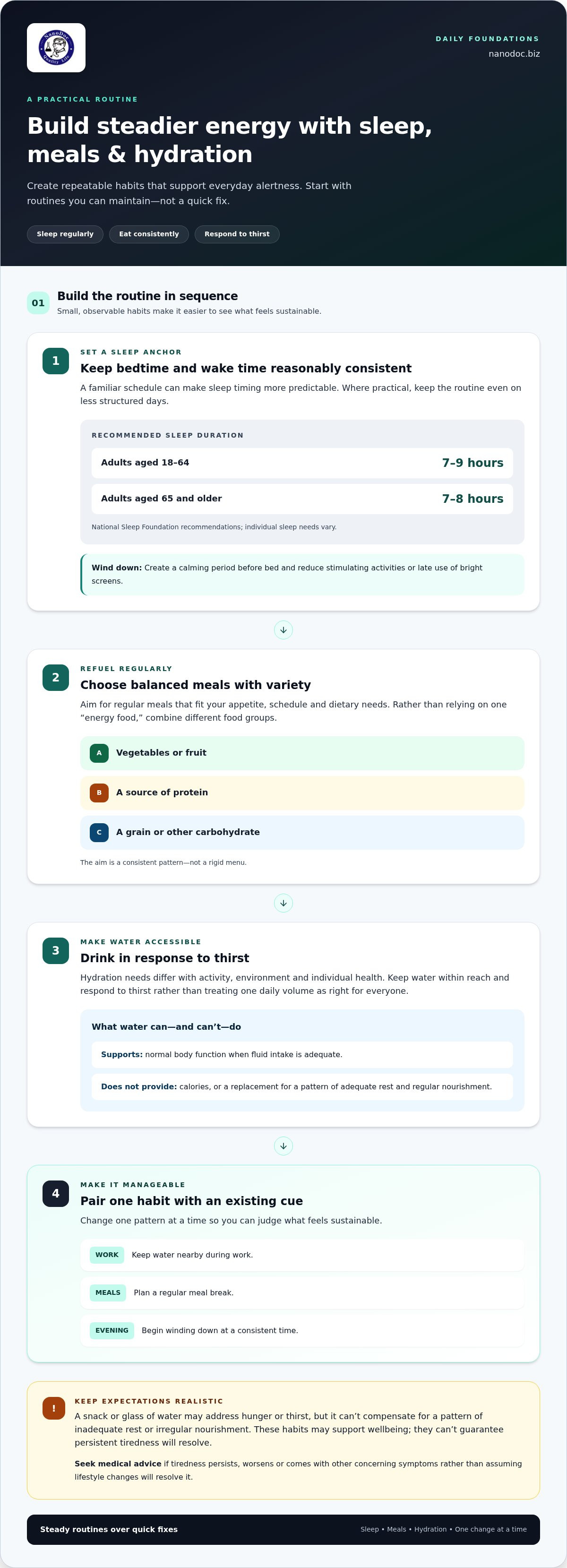 How to Increase Energy Levels Naturally: Evidence-Based Steps for 2026 — infographic