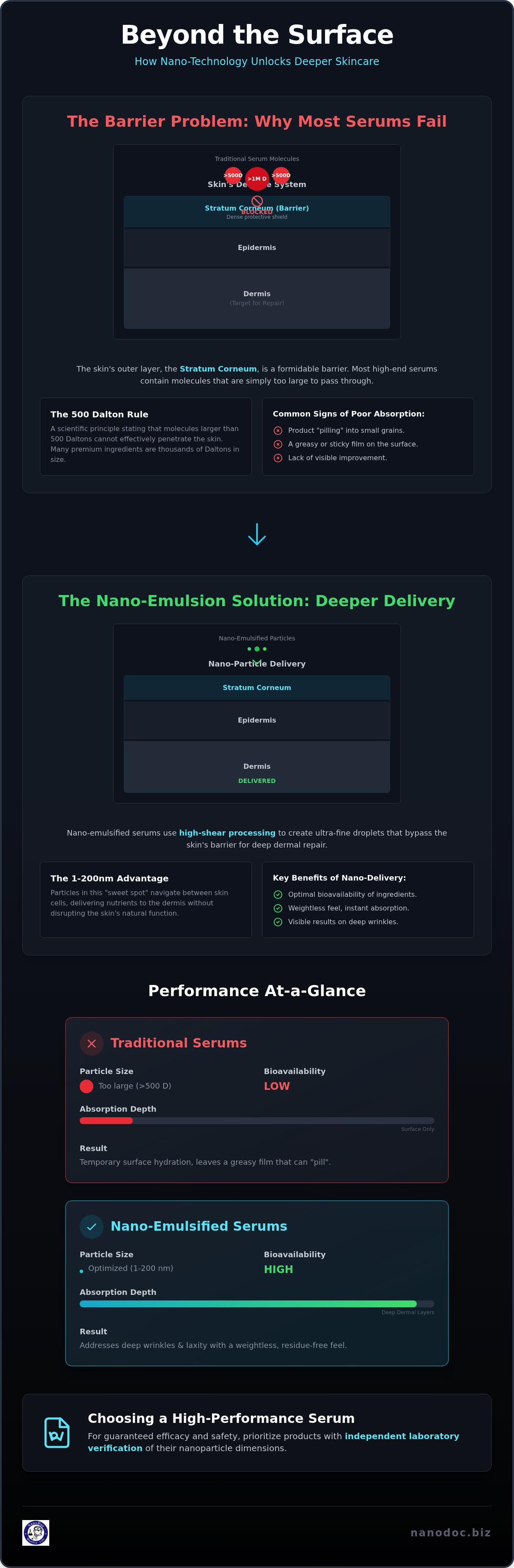 Nano-Emulsified Skin Care Serum: The Science of High-Absorption Dermal Repair — infographic